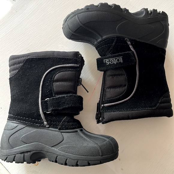 Totes Travis Black, unisex, toddler/kids snow/rain boots, size 6 - Picture 1 of 7